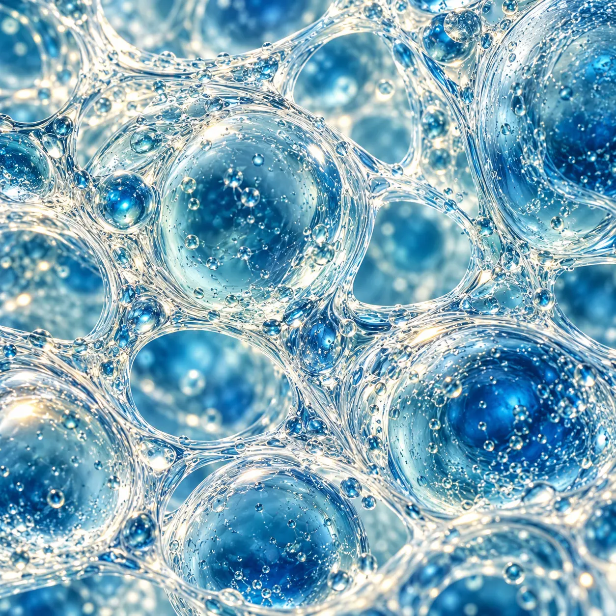 Научная макросъёмка компонента SODIUM HYALURONATE